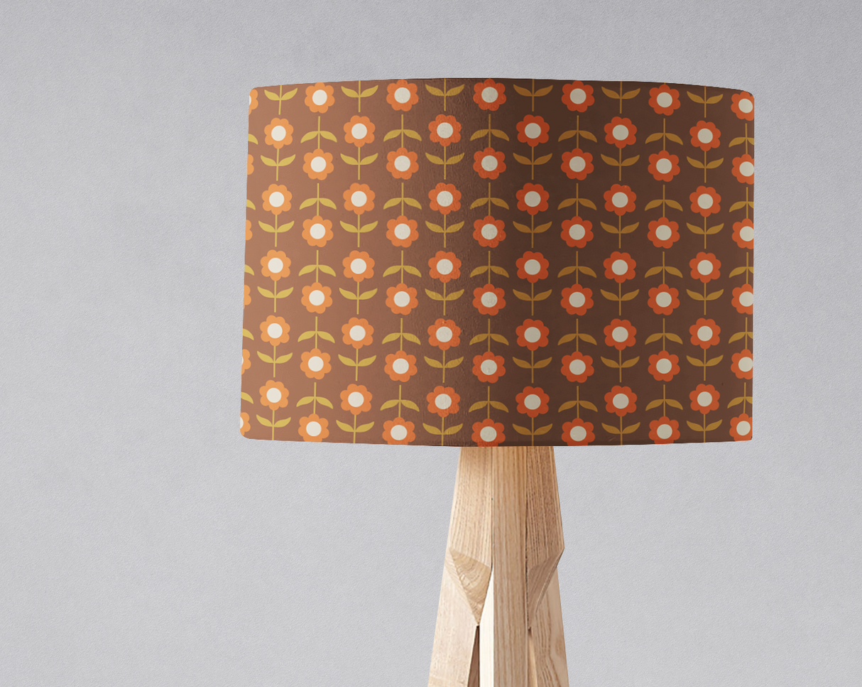 Shadowbright Retro Brown Floral Lampshade
