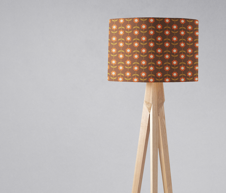 Shadowbright Retro Brown Floral Lampshade