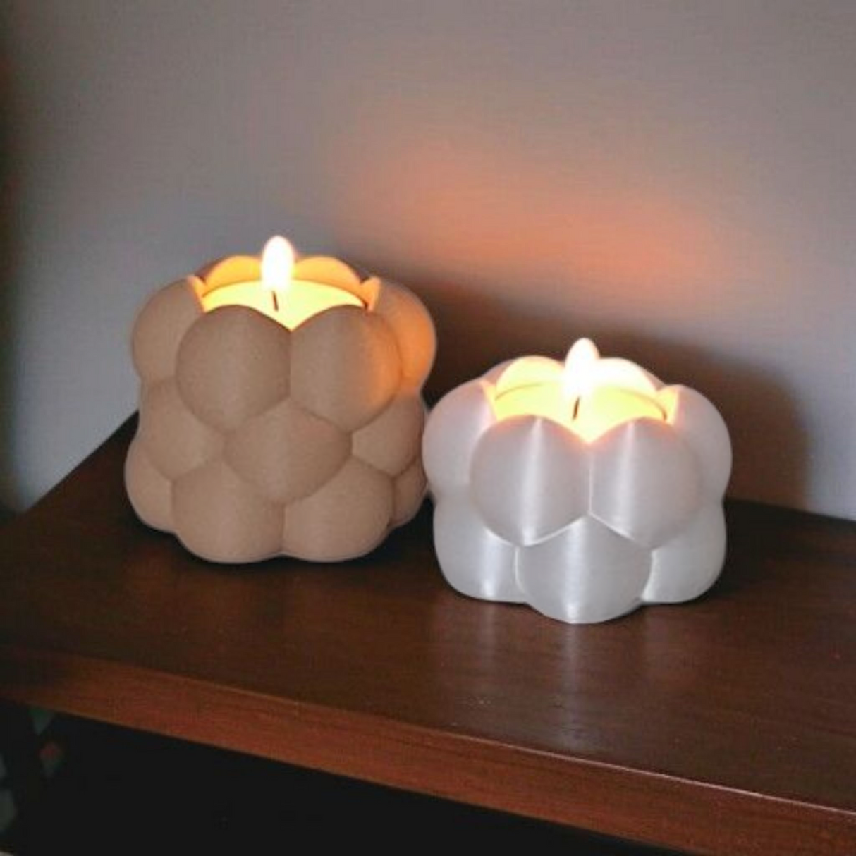 Filamora Studios Big Bubbles Tealight Holder Set (2 pack)