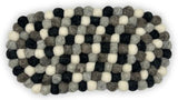 HatiNest Oval Felt Ball Centre Mat - Multi Grey