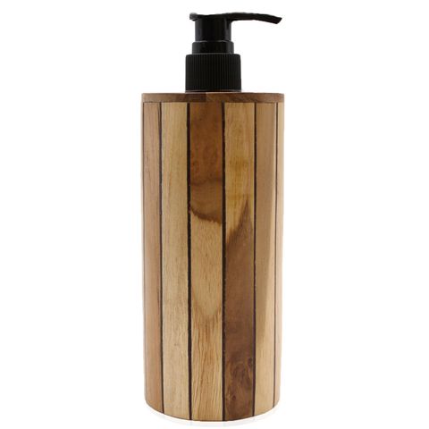 HatiNest Natural Teakwood Soap Dispenser - Round