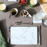 Rinkit Rectangle Glass Chopping Board Marble - 30cm x 20cm
