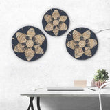 HatiNest Set of Three Seagrass Bowls Wall Art Black
