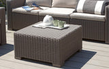 Keter California Taupe Rattan Coffee Outdoor Garden Table - 68 x 68cm