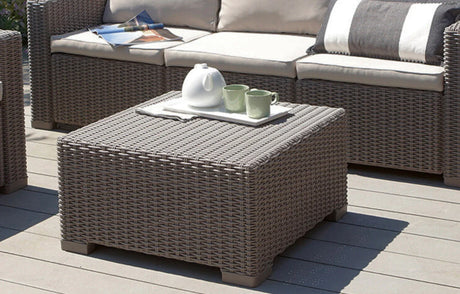 Keter California Taupe Rattan Coffee Outdoor Garden Table - 68 x 68cm