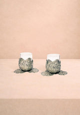 Casa by Josephine Jenno Pewter Cabbage Tea Light Holder - Set of 2