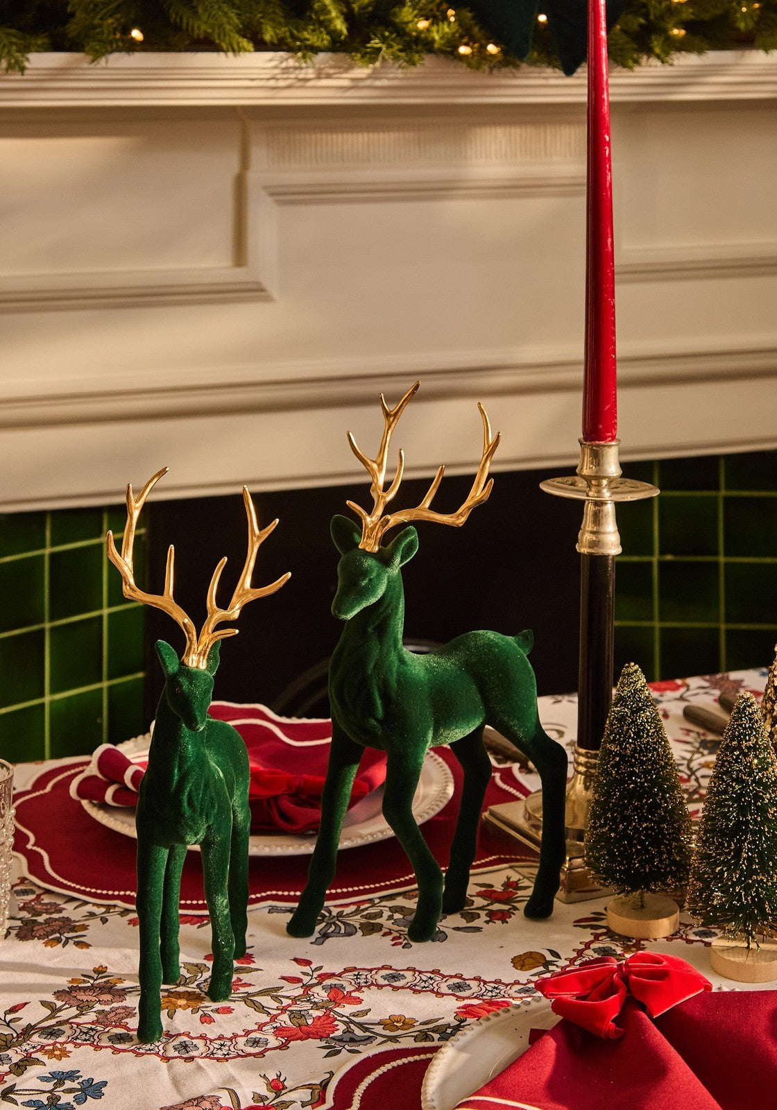 Casa by Josephine Jenno Aurora Medium Slender Taper Candles - Red
