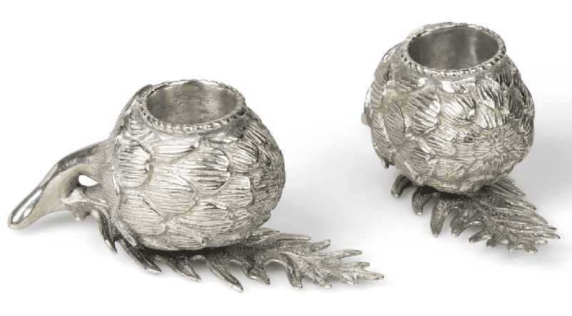 Casa by Josephine Jenno Pewter Artichoke Candleholder - Set of 2