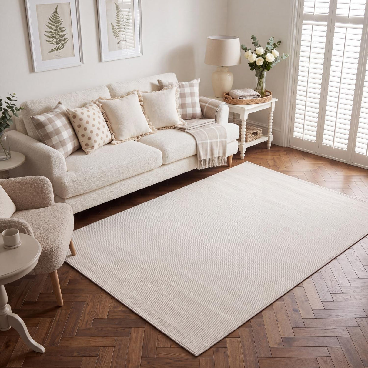 The Rugs Carmel Cream Striped Rug 6010