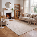Carmel Cream-Beige Geometric Rug 6040 | The Rugs