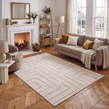 Carmel Cream-Gold Geometric Rug 6040 | The Rugs