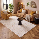 Carmel Cream-Gold Geometric Rug | 6070