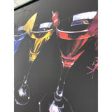 Pagazzi Cocktail Glasses Liquid Art with Mirrored Frame - 67x117cm
