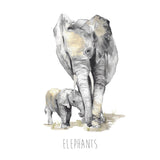 Elephants Hand Painted Greetings Card | Katie Hipwell Design