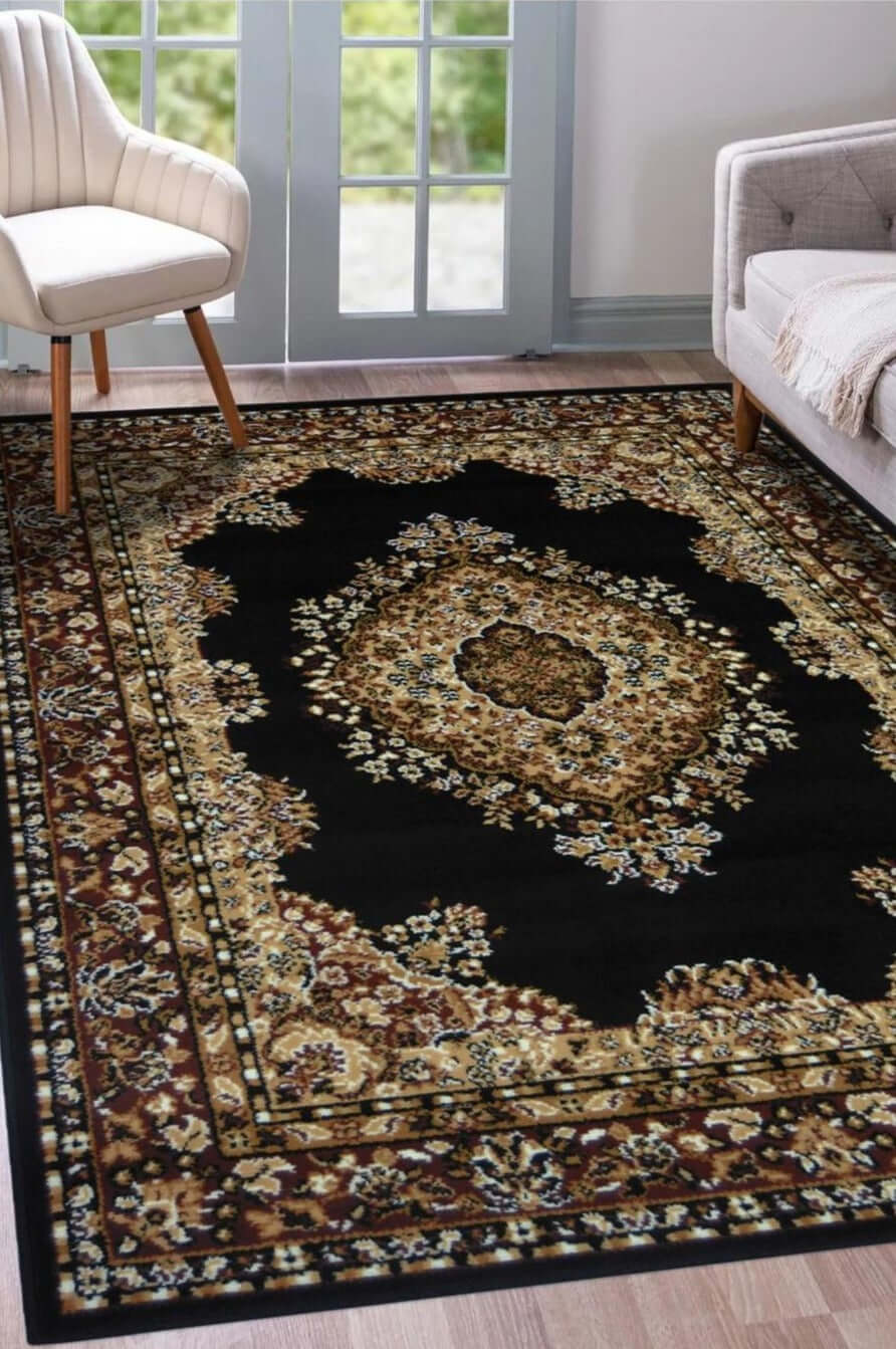 The Rugs Maestro Traditional Black Rug 4470 B11