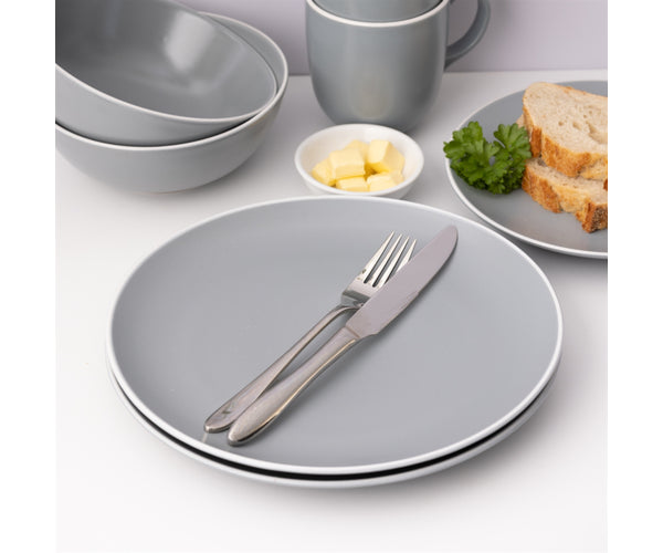 Mason Cash Classic Collection Dinner Set, Set of 12, Grey