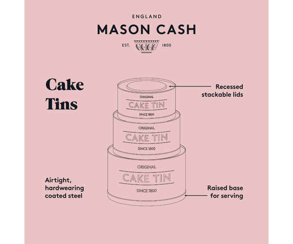 Mason Cash Innovative Kitchen Cake Tins, Set Of 3, White