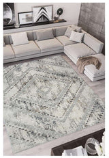 The Rugs Abstract Vintage Cream & Grey Rug D176A