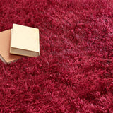 The Rugs Extravagance Wine Red Shaggy Rug