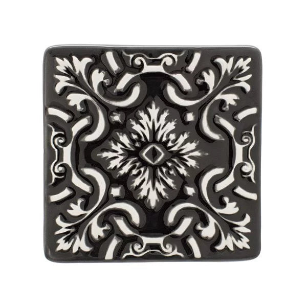 Portuguese Treasures Ceramic Coasters Azulejo Black - Set of 2