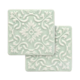 Portuguese Treasures Azulejo Ceramic Coasters Mint Green - Set of 2