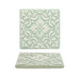 Portuguese Treasures Azulejo Ceramic Coasters Mint Green - Set of 2