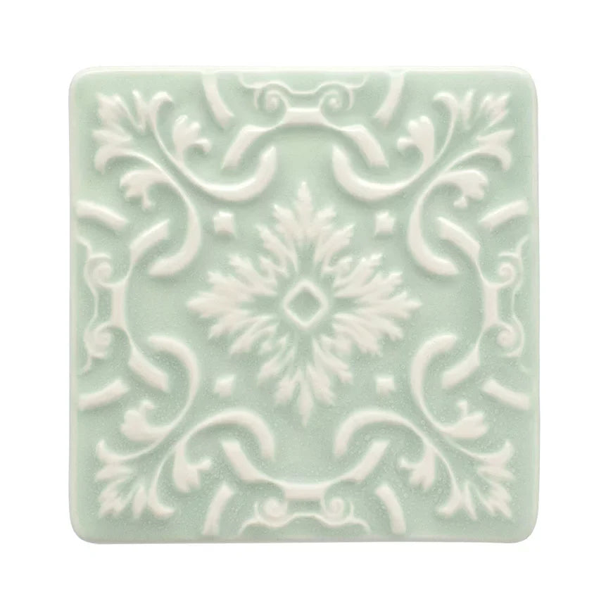 Portuguese Treasures Azulejo Ceramic Coasters Mint Green - Set of 2