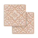 Portuguese Treasures Azulejo Ceramic Coasters Pink - Set of 2