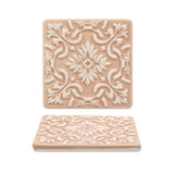 Portuguese Treasures Azulejo Ceramic Coasters Pink - Set of 2