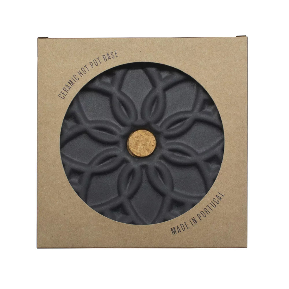 Portuguese Treasures Ceramic Hot Pot Stand Elvira - Black