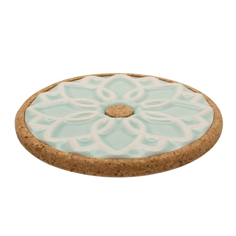 Portuguese Treasures Mint Ceramic Hot Pot Stand Elvira