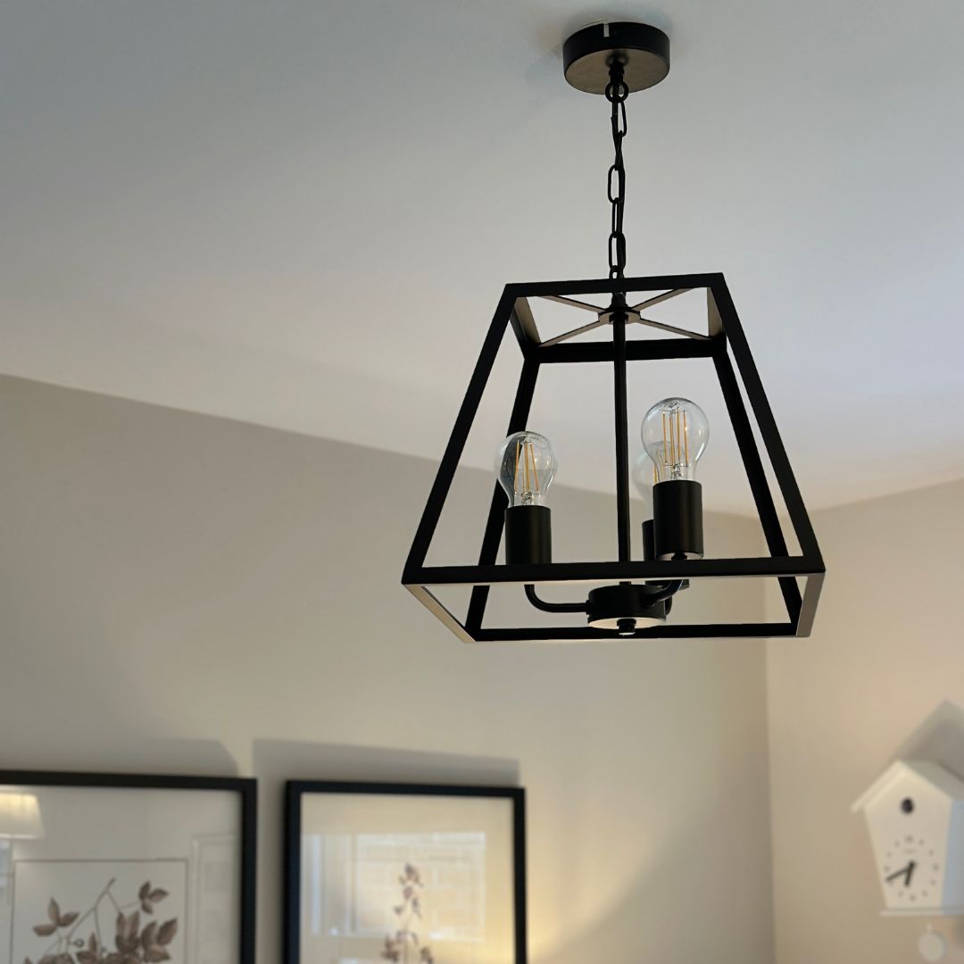 Pagazzi Charley 3 Light Black Lantern Ceiling Pendant