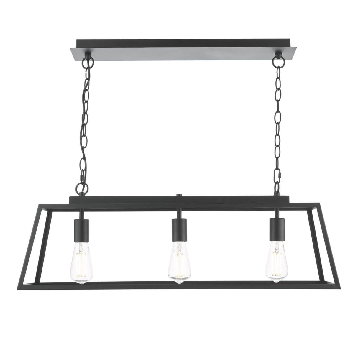 Pagazzi Charley 3 Light Matte Black Ceiling Pendant Bar