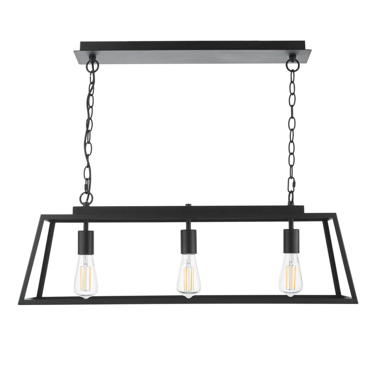 Pagazzi Charley 3 Light Matte Black Ceiling Pendant Bar