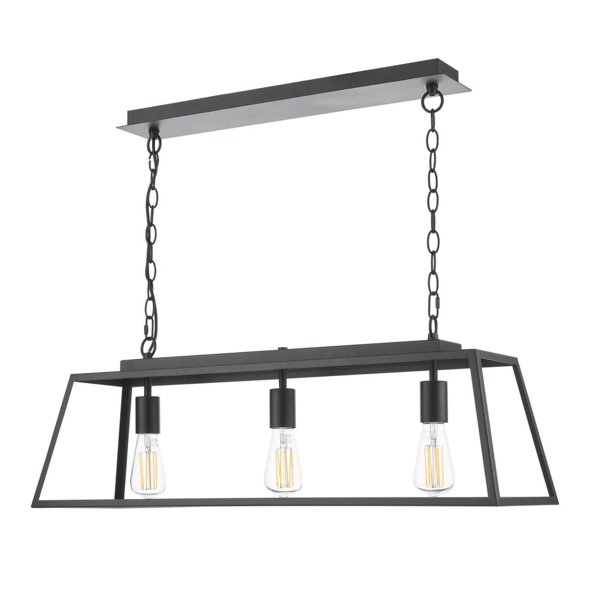 Pagazzi Charley 3 Light Matte Black Ceiling Pendant Bar