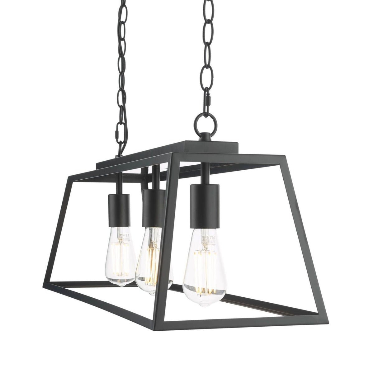 Pagazzi Charley 3 Light Matte Black Ceiling Pendant Bar
