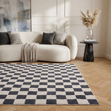The Rugs Loft Checkerboard Blue Rug