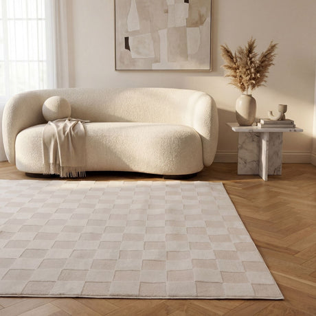 The Rugs Loft Checkerboard Cream Rug