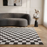 The Rugs Loft Checkerboard Dark Grey Rug