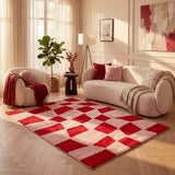 The Rugs Joli Checkered Red Pink Rug