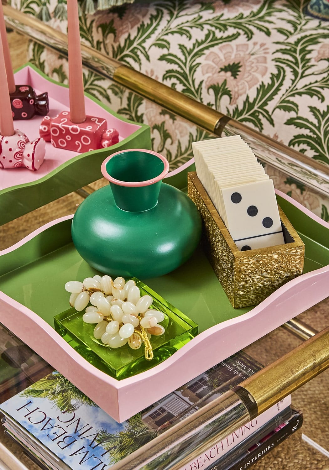Casa by Josephine Jenno Chelsea Glass Trinket Tray Yellow/Green