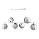 Pagazzi Claudia 6 Light Silver Glass Ceiling Pendant Bar