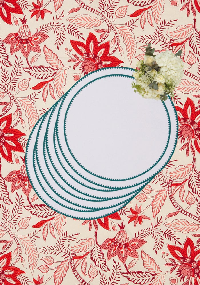Casa by Josephine Jenno Classic Green Round Placemats - Set of 4