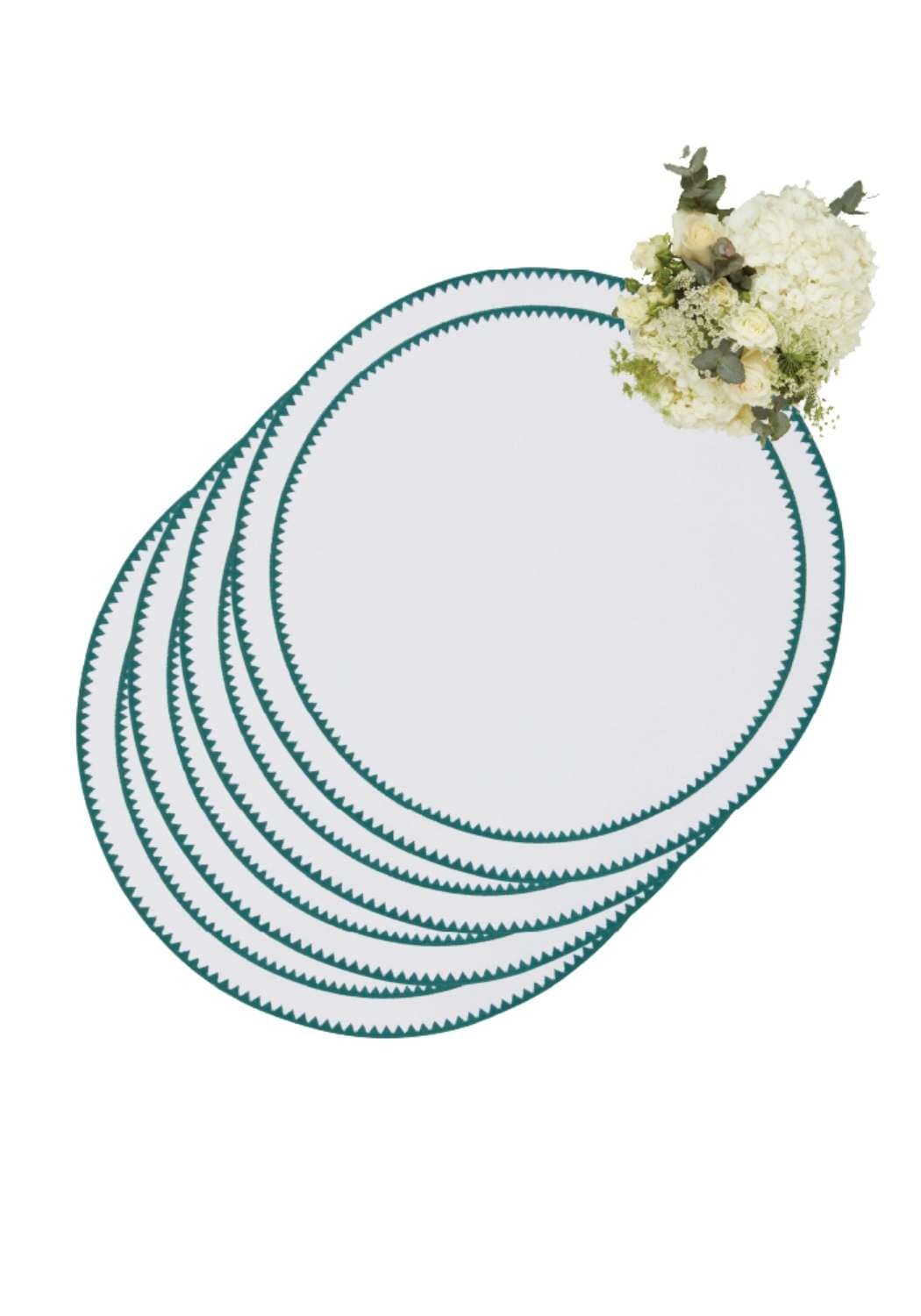 Casa by Josephine Jenno Classic Green Round Placemats - Set of 4