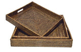 Casa by Josephine Jenno Classic Rattan Trays - Set of 3