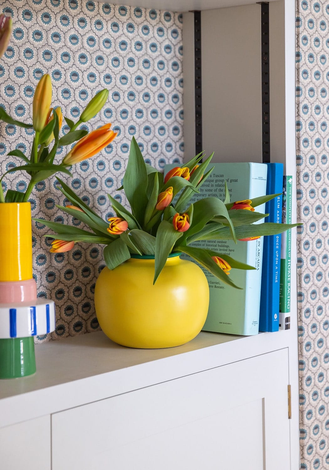 Casa by Josephine Jenno Color Blocking Yellow Green Vase