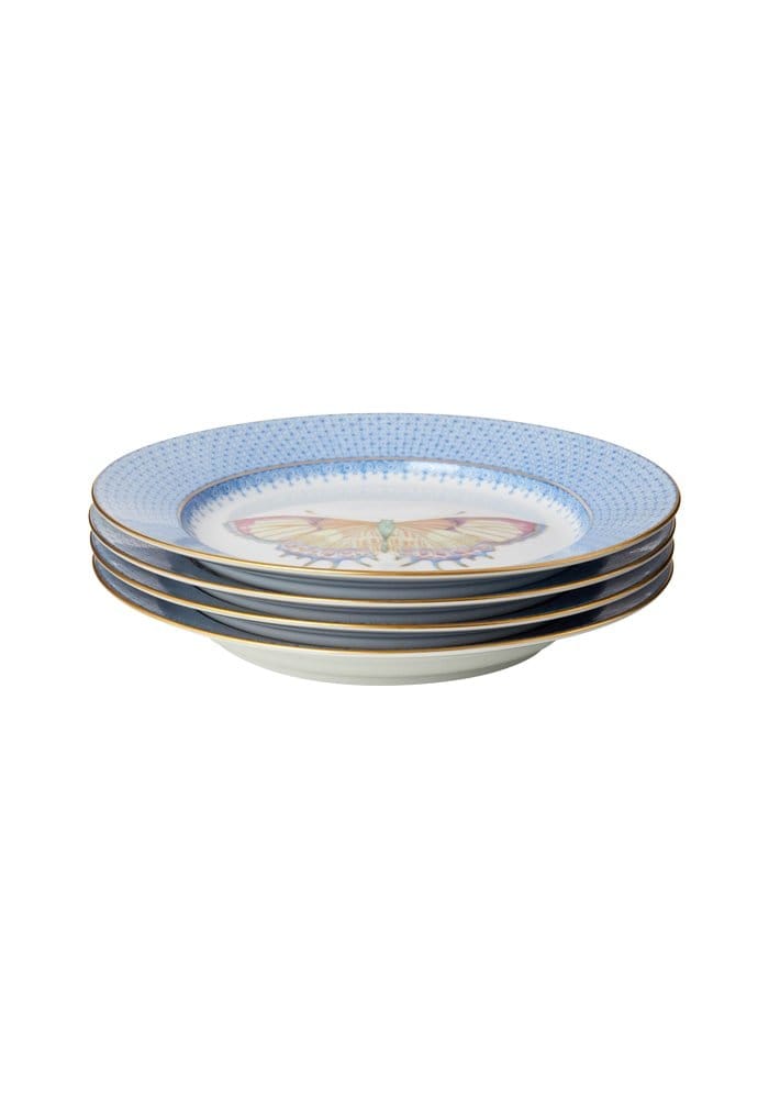 Casa by Josephine Jenno Cornflower Blue Lace Butterfly Plates - Set of 4