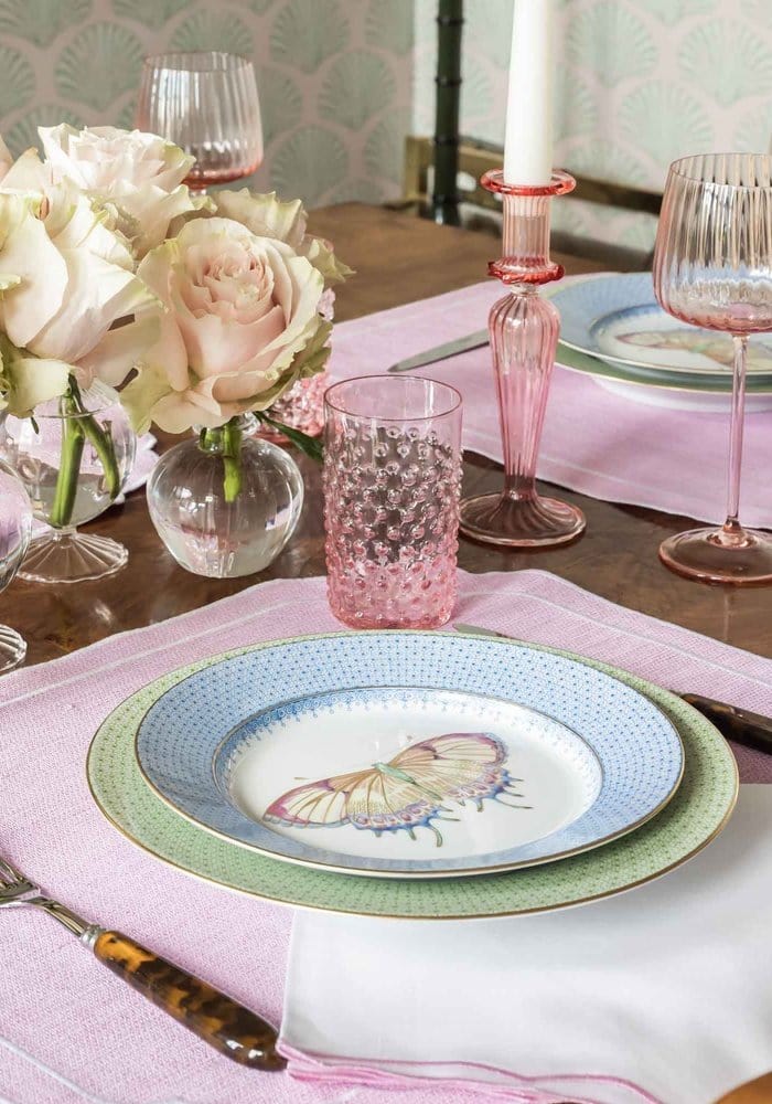 Casa by Josephine Jenno Cornflower Blue Lace Butterfly Plates - Set of 4