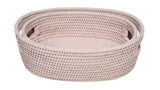 Casa by Josephine Jenno Cotswolds Oval Rattan Basket Pink - Set of 2