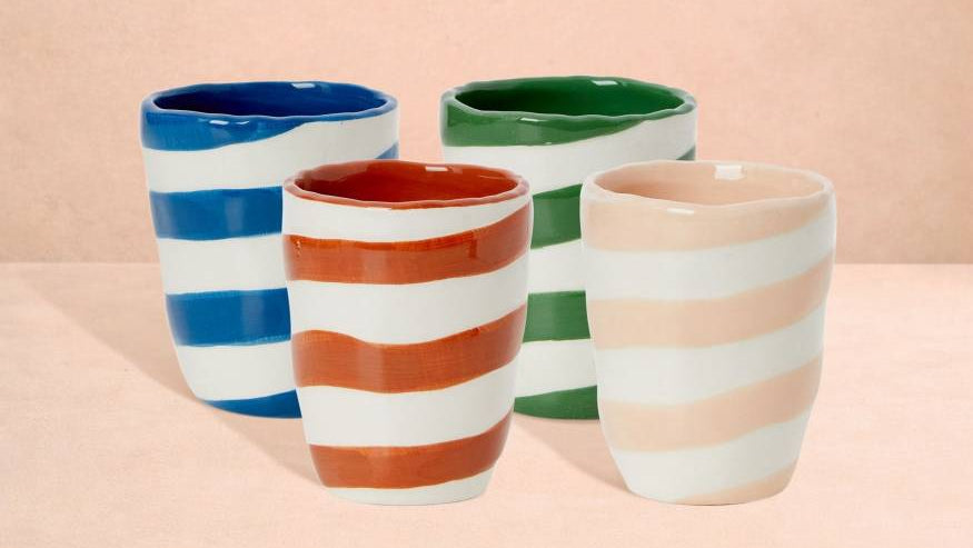 Casa by Josephine Jenno Striped Tumblers - Set of 4